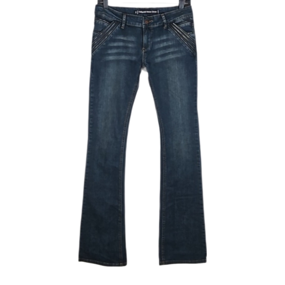 Y2K Low Rise Zipper Pocket Bootcut Denim Jeans, Size 28